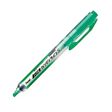 (まとめ) ぺんてる 蛍光ペン ノック式ハンディラインS ライトグリーン SXNS15-K 1本  【×100セット】