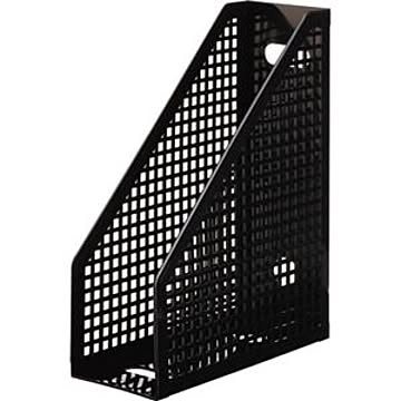 （まとめ） TANOSEE メッシュボックス A4タテ 背幅103mm 黒 1個 【×15セット】