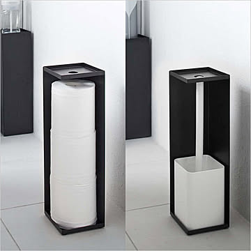 山崎実業 トイレットペーパーホルダー タワー ブラック