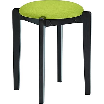 木製 スタッキングスツール ブラック×グリーン 幅40.5×奥行40.5×高さ46.5cm 完成品