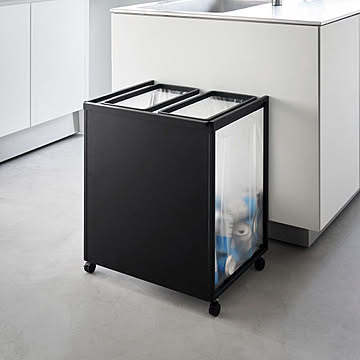 山崎実業 目隠し分別ダストワゴン タワー 45L 2分別 tower