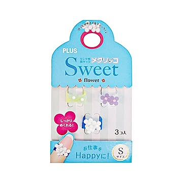 まとめ プラス メクリッコ Sweetフラワー1 S ライム・パープル・ホワイト KM-301SB-3 1袋3個：各色1個  ×50セット