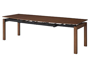ウォルスター 天然木ウォールナット材 デザイン伸縮ダイニングテーブル W140-240 ウレタン塗装