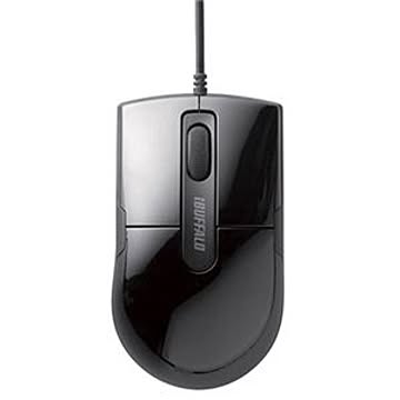 （まとめ） バッファロー 有線BlueLEDマウス 静音 3ボタン Sサイズ ブラック BSMBU26SSBK 1個 【×3セット】