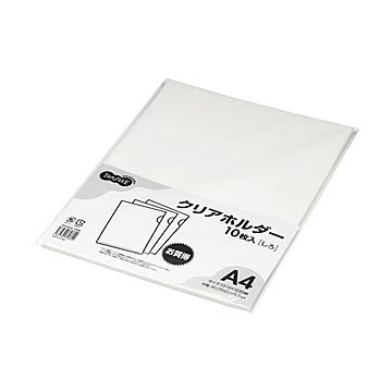 （まとめ）TANOSEEカラークリアホルダー(単色タイプ) A4 しろ 1パック(10枚) 【×30セット】