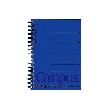 （まとめ）コクヨ キャンパスツインリングノート（色厚表紙）A6 A罫 50枚 青 ス-T158A-B 1セット（5冊）【×5セット】