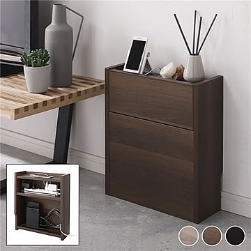 ケーブルボックス 収納家具 幅40cm×奥行14.5×高さ45cm 木製 収納ボックス コードケース コード収納 ケーブル収納ボックス スマホスタンド ケーブル隠