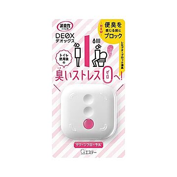 （まとめ） エステー 消臭力DEOX トイレ用 本体 クリーンフローラル 置き型タイプ 【×10セット】