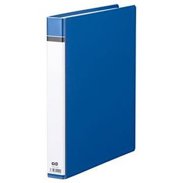 （まとめ） TANOSEE 30穴バインダー（貼り表紙） A4タテ 100枚収容 背幅42mm 青 1冊 【×5セット】