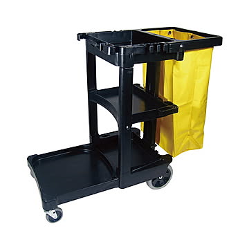 ジャニターカート RM6173BK 幅1168x奥行552x高さ975mm ラバーメイド