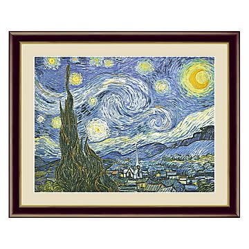 アート 額絵 星月夜 ゴッホ 本紙サイズ F4(約31x23cm) 額サイズ 42x34cm 三幸