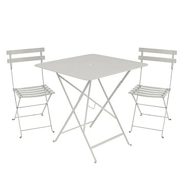 ビストロ スクエアテーブル71Hとチェア2脚セット(7色) Fermob/bistro oland