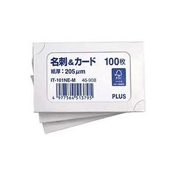 （まとめ）プラス 名刺＆カード FSC標準 IT-101NE-M 100枚【×10セット】