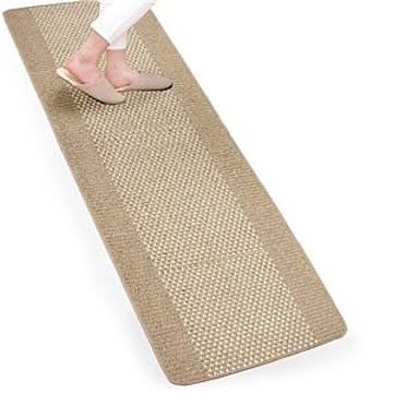 8個セット 洗えるコンパクトキッチンマット 60cm×270cm ベージュ