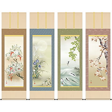掛け軸 セット 四季爛漫 近藤玄洋 54.5x190cm 三幸