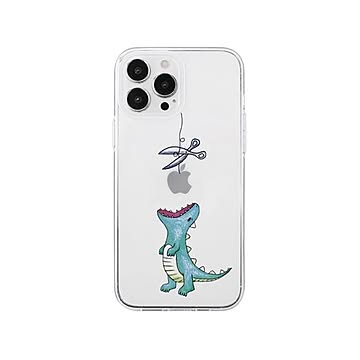 AKAN ソフトクリアケース for iPhone 13 Pro Max はらぺこザウルス グリーン AK21023i13PM