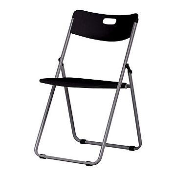 折りたたみ椅子 ブラック 幅480×奥行510×高さ770mm スチールフレーム 完成品