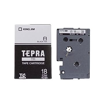 まとめキングジム テプラ TRテープカートリッジ 18mm 白/黒文字 TC18S 1個×3セット