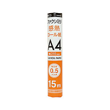 ミヨシ 各メーカー共用タイプ FAX用感熱ロール紙 15m巻 0.5インチ芯 1本入り FXK15AH-1 管理No. 4951241145035