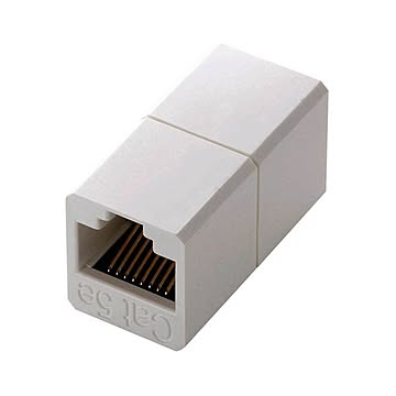 (まとめ) エレコム コンパクトRJ45延長コネクタ カテゴリー5用 LD-RJ45JJ5Y2 1個 【×10セット】