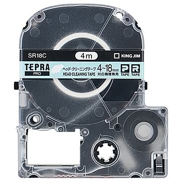 (まとめ) キングジム テプラ PRO テープカートリッジ ヘッドクリーニングテープ 18mm SR18C 1個 【×10セット】