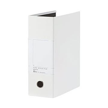 （まとめ）TANOSEE 両開きパイプ式ファイルSt A4タテ 800枚収容 80mmとじ 背幅107mm ホワイト 1冊【×20セット】