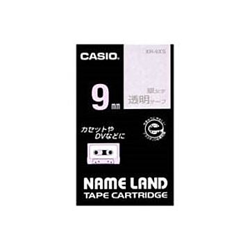 （まとめ）カシオ CASIO 透明テープ XR-9XS 透明に銀文字 9mm×5セット