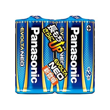 （まとめ） Panasonic 乾電池エボルタネオ単2形 2本入 LR14NJ／2SE【×20セット】