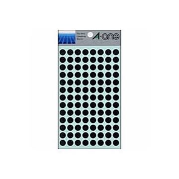 （まとめ） エーワン カラーラベル 丸型9mm径 07009 黒 1P14シート（1456片）入 【×10セット】