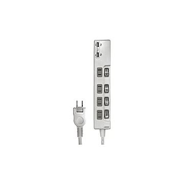 （まとめ）HIDISC USB2ポート付き 節電タップ HDUTC4U2WH【×5セット】
