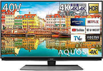 液晶テレビ AQUOS アクオス 40V型 4K シャープ 4T-C40CL1 管理No. 4974019157689