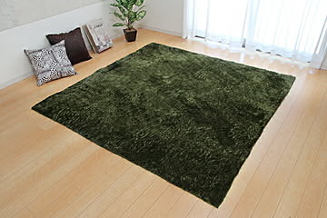 イケヒコ・コーポレーション シャギー調ラグ ラルジュ グリーン 90×185cm 3958709