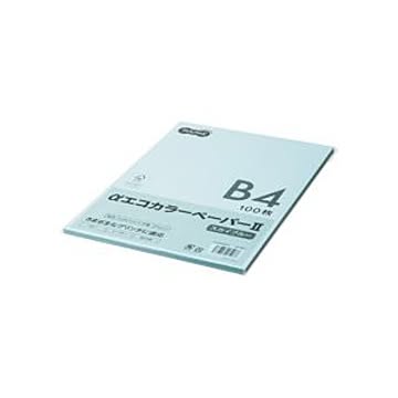 （まとめ） TANOSEE αエコカラーペーパーII B4 スカイブルー 少枚数パック 1冊（100枚） 【×5セット】