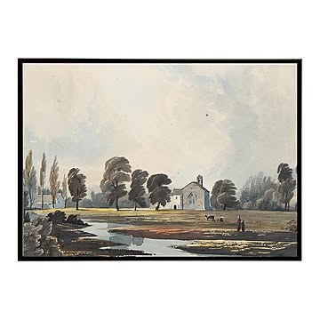 世界の古い絵画 レトロポスター デジタルリマスターMeadow Scene With A 【bn-poster-3818】