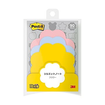 （まとめ）3M ポスト・イット シルエットノート強粘着タイプ フラワー 3色 SSS-FLR 1パック（3冊）【×20セット】