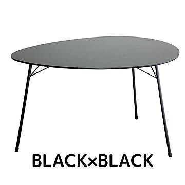 Will-Limited ダイニングテーブル エッグ型天板 ブラック×ブラック 3本脚 2-4人用
