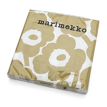 マリメッコ ペーパーナプキン ウニッコ ホワイトゴールド 33x33cm 20枚入り marimekko UNIKKO