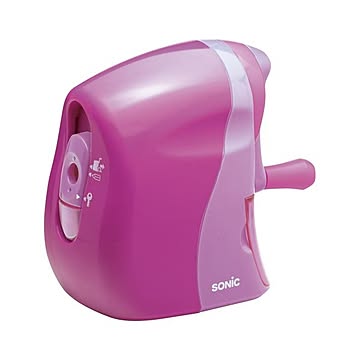 （まとめ） ソニック かるハーフ 手動鉛筆削り SK-802-P 桃 1個入 【×2セット】