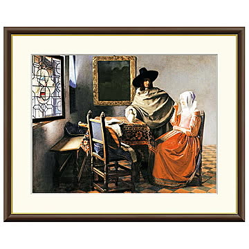 額絵 ワイングラス ヨハネス・フェルメール 42x34cm 三幸