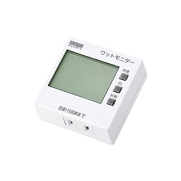 (まとめ)サンワサプライ ワットモニター TAP-TST8N×2セット