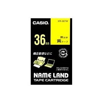 (業務用2セット) CASIO カシオ ネームランド用ラベルテープ 幅：36mm XR-36YW 黄に黒文字