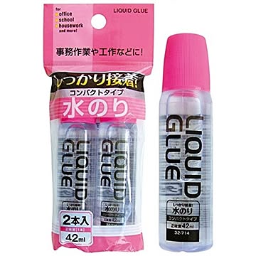 しっかり接着!コンパクト水のり42ml 2本入 32-714 【12個セット】