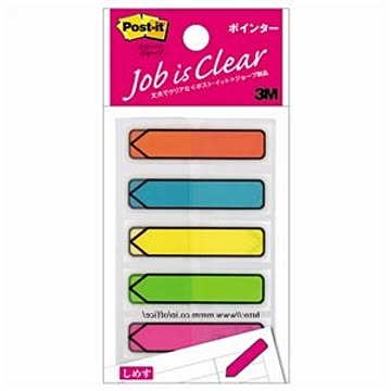 （まとめ） 3M ポストイット ジョーブ ポインター 44×12mm 5色 684NE 1パック（5冊） 【×10セット】
