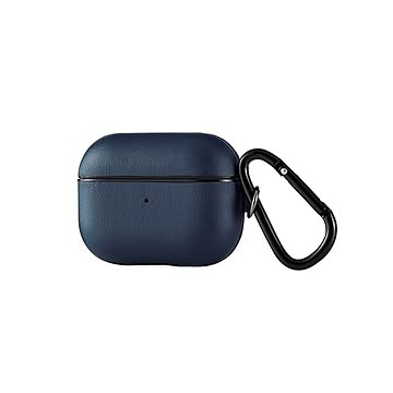 （まとめ） エレコム AirPods Pro対応アクセサリ ソフトレザーケース カラビナ付 ネイビー AVA-AP2PLC2NV 【×2セット】