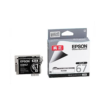 （まとめ） エプソン EPSON インクカートリッジ ブラック ICBK67 1個 【×3セット】
