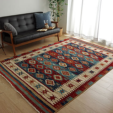 イケヒコ・コーポレーション プルメリア ラグ 160×230cm レッド 2352209