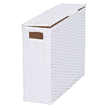 ホワイト スチール製 トイレットペーパーボックス 幅46×奥行14×高さ36cm トイレ収納