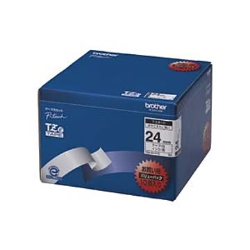 TZeテープ（ラミネートテープ） ピータッチ専用テープ（バリューパック） 白（黒文字） 24mm 10個入