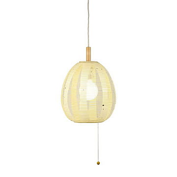 LANTERN EGG 提灯たまご透かしペンダントライト (白熱球付属モデル) ペンダントランプ 吊下げ照明 天井照明 LED対応 E26 〜100W×1灯 プルスイッチ 和紙 和風 和モダン 日本製