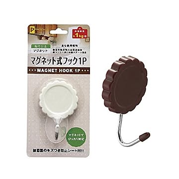 マグネット式フック1P（2色） カラーアソート/指定不可 12個セット 3045